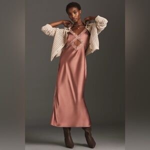 Anthropologie Pink Midi Dress